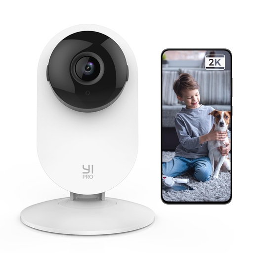 YI Pro 2K 4PC Home Security Camera, 2.4Ghz Indoor IP Camera with Person, Vehicle, Animal Detection, Phone App for Baby, Pet, Dog Monitoring, Works with Alexa and Google Assistant